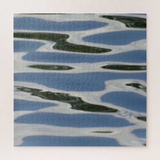 Blauw en wit Abstract patroon Legpuzzel (Verticaal)
