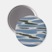 Blauw en wit Abstract patroon Magneet (Voorkant / Achterkant)
