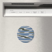 Blauw en wit Abstract patroon Magneet (Insitu (Vaatwasser))