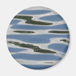 Blauw en wit Abstract patroon Magneet