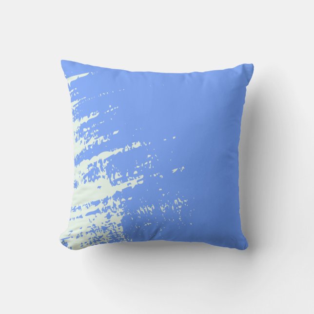 Blauw en wit Abstract patroonoppervlak Kussen (Voorkant)