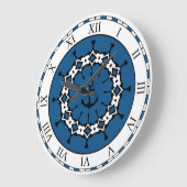 Blauw en wit abstract scheepsanker grote klok (Hoek)