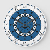 Blauw en wit abstract scheepsanker grote klok (Voorkant)