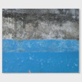 Blauw en wit abstract schilderij cadeaupapier (Vlak)