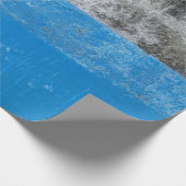 Blauw en wit abstract schilderij cadeaupapier (Hoek)