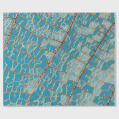 Blauw en wit abstract schilderij cadeaupapier (Vlak)