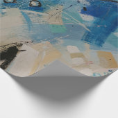 Blauw en wit abstract schilderij cadeaupapier (Hoek)