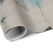 Blauw en wit abstract schilderij cadeaupapier (Rol Hoek)