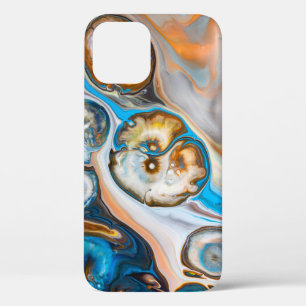 Blauw en wit abstract schilderij Case-Mate iPhone case