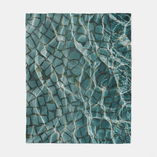 Blauw en wit abstract schilderij fleece deken (Voorkant)
