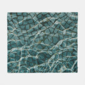 Blauw en wit abstract schilderij fleece deken (Voorkant (Horizontaal))