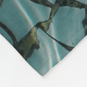 Blauw en wit abstract schilderij fleece deken (Hoek)