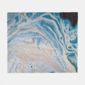 Blauw en wit abstract schilderij fleece deken (Voorkant (Horizontaal))