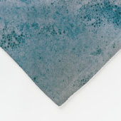 Blauw en wit abstract schilderij fleece deken (Hoek)