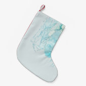 Blauw en wit abstract schilderij kleine kerstsok (Voorkant (Hangend))