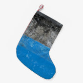 Blauw en wit abstract schilderij kleine kerstsok (Voorkant (Hangend))