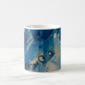 Blauw en wit abstract schilderij koffiemok (Center)
