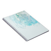 Blauw en wit abstract schilderij notitieboek (Rechterzijde)