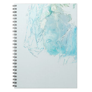 Blauw en wit abstract schilderij notitieboek