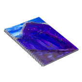Blauw en wit abstract schilderij notitieboek (Rechterzijde)