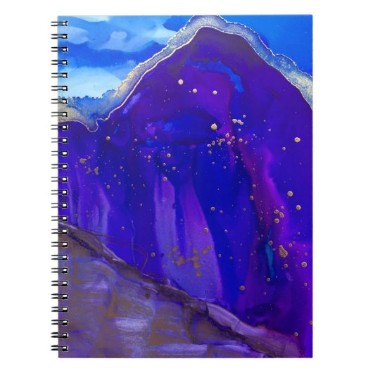 Blauw en wit abstract schilderij notitieboek (Voorkant)