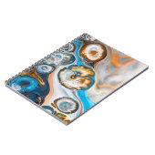 Blauw en wit abstract schilderij notitieboek (Linkerzijde)