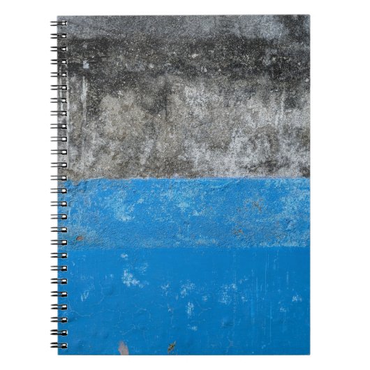 Blauw en wit abstract schilderij notitieboek (Voorkant)