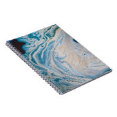 Blauw en wit abstract schilderij notitieboek (Rechterzijde)