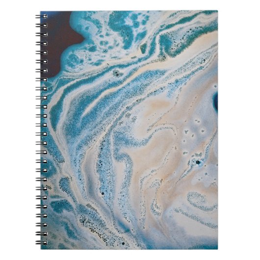 Blauw en wit abstract schilderij notitieboek (Voorkant)