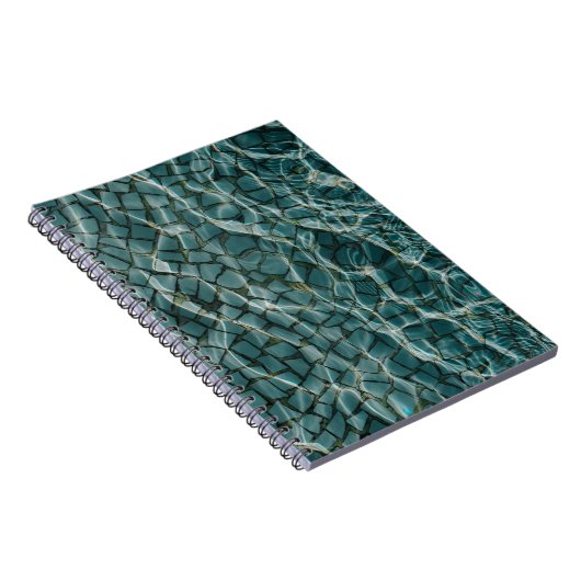 Blauw en wit abstract schilderij notitieboek (Rechterzijde)