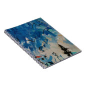 Blauw en wit abstract schilderij notitieboek (Rechterzijde)