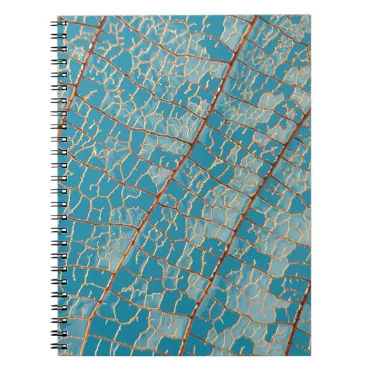 Blauw en wit abstract schilderij notitieboek (Voorkant)