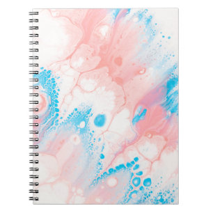 Blauw en wit abstract schilderij notitieboek
