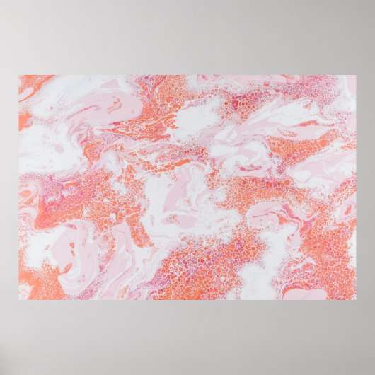 Blauw en wit abstract schilderij poster (Voorkant)