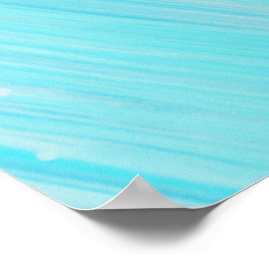 Blauw en wit abstract schilderij poster (Hoek)