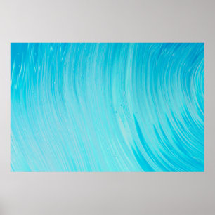 Blauw en wit abstract schilderij poster