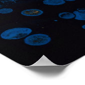 Blauw en wit abstract schilderij poster (Hoek)