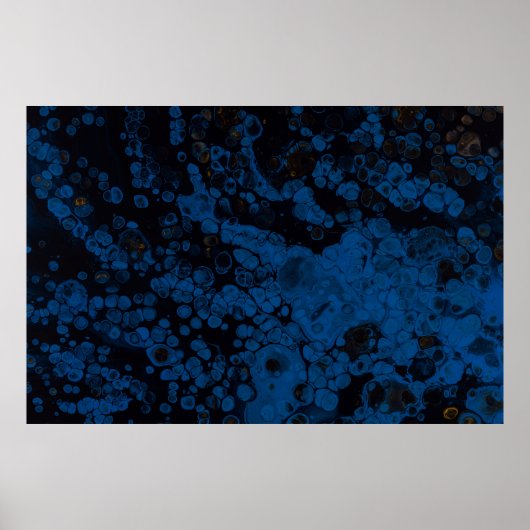 Blauw en wit abstract schilderij poster (Voorkant)