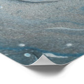 Blauw en wit abstract schilderij poster (Hoek)