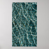 Blauw en wit abstract schilderij poster (Voorkant)