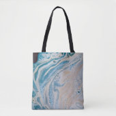 Blauw en wit abstract schilderij tote bag (Voorkant)