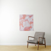 Blauw en wit abstract schilderij wandkleed (In situ)