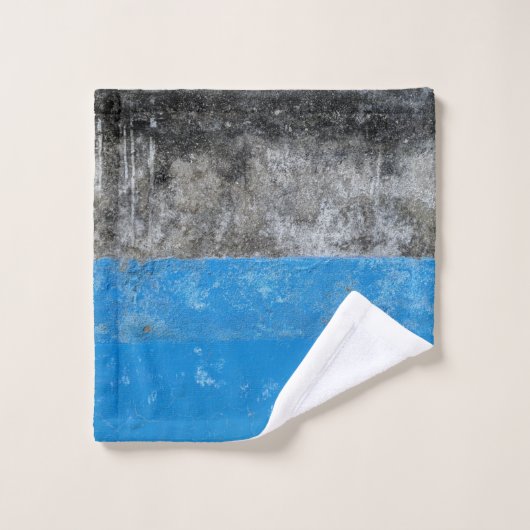 Blauw en wit abstract schilderij washandje (Wasdoekje)