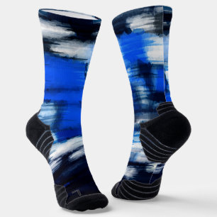 Blauw en wit abstract sokken