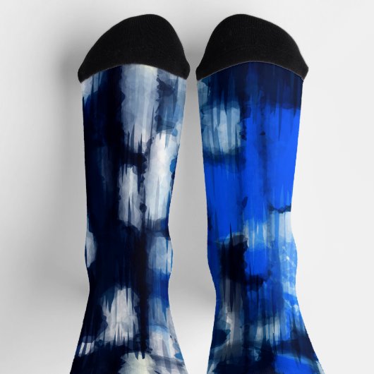Blauw en wit abstract sokken (Top)
