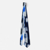 Blauw en wit Abstract Stropdas (Achterkant)