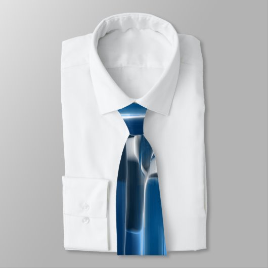 Blauw en wit Abstract Stropdas (Gebonden)