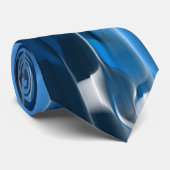 Blauw en wit Abstract Stropdas (Opgerold)