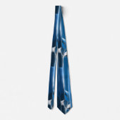 Blauw en wit Abstract Stropdas (Achterkant)