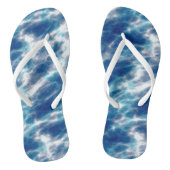 Blauw en wit Abstract Teenslippers (Voetbed)